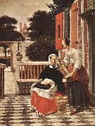HOOCH, Pieter de Woman and Maid sg oil painting artist